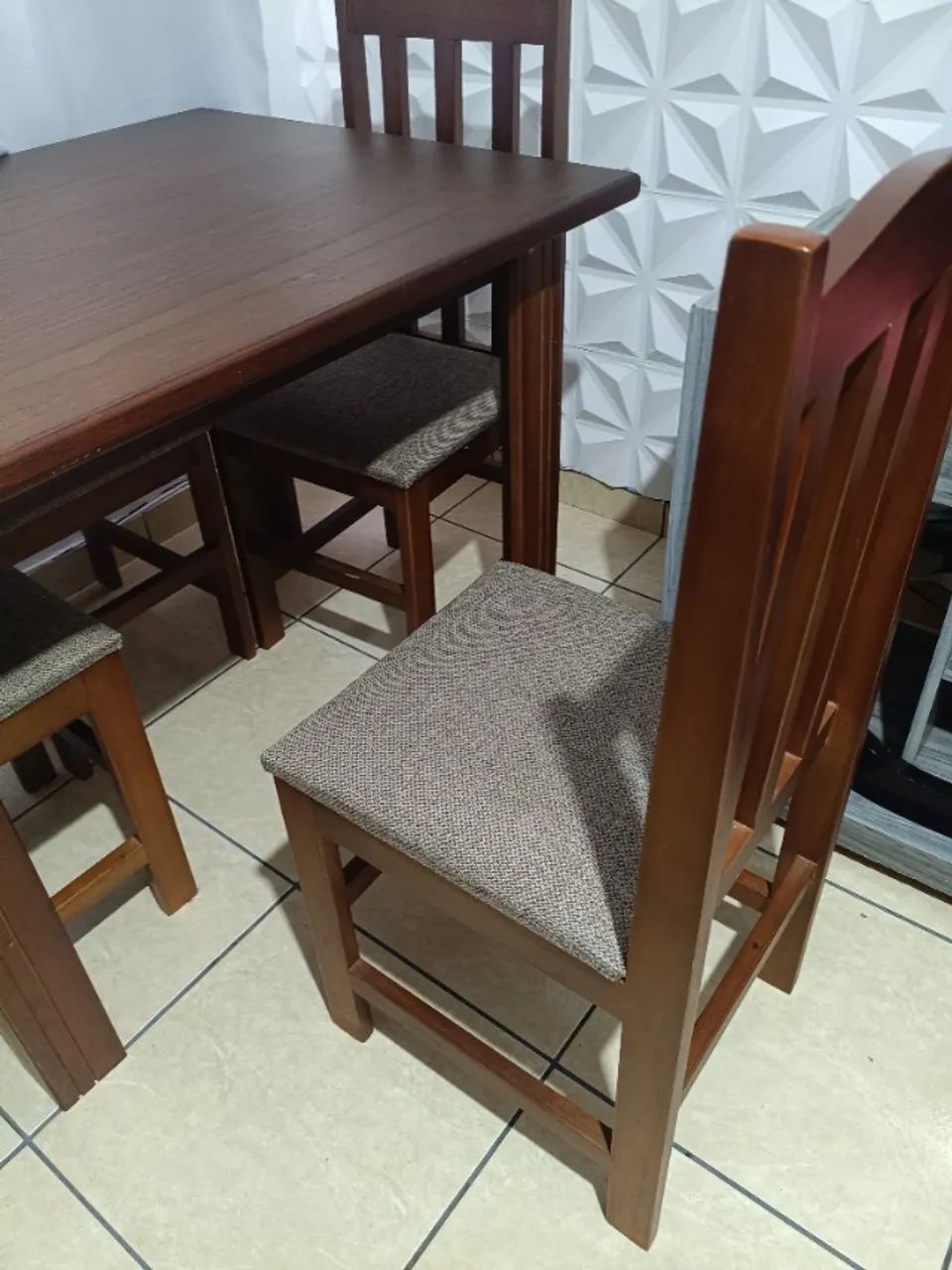 Mesa de jantar quadrada madeira maciça  - Foto 3