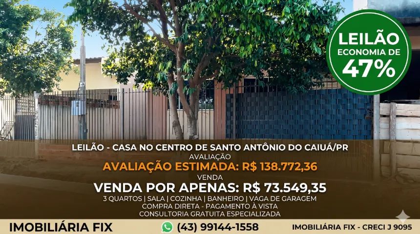 ? CASA NO CENTRO - COMPRA DIRETA (LEILÃO)