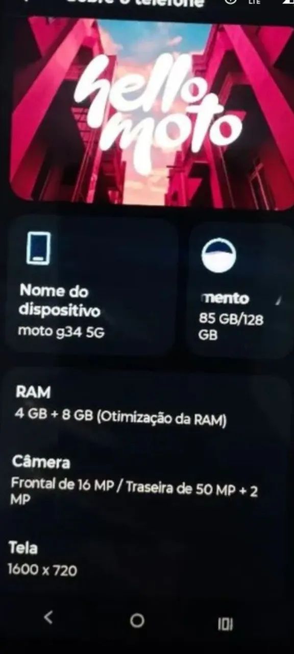 Esmartfone moto G 34 128g