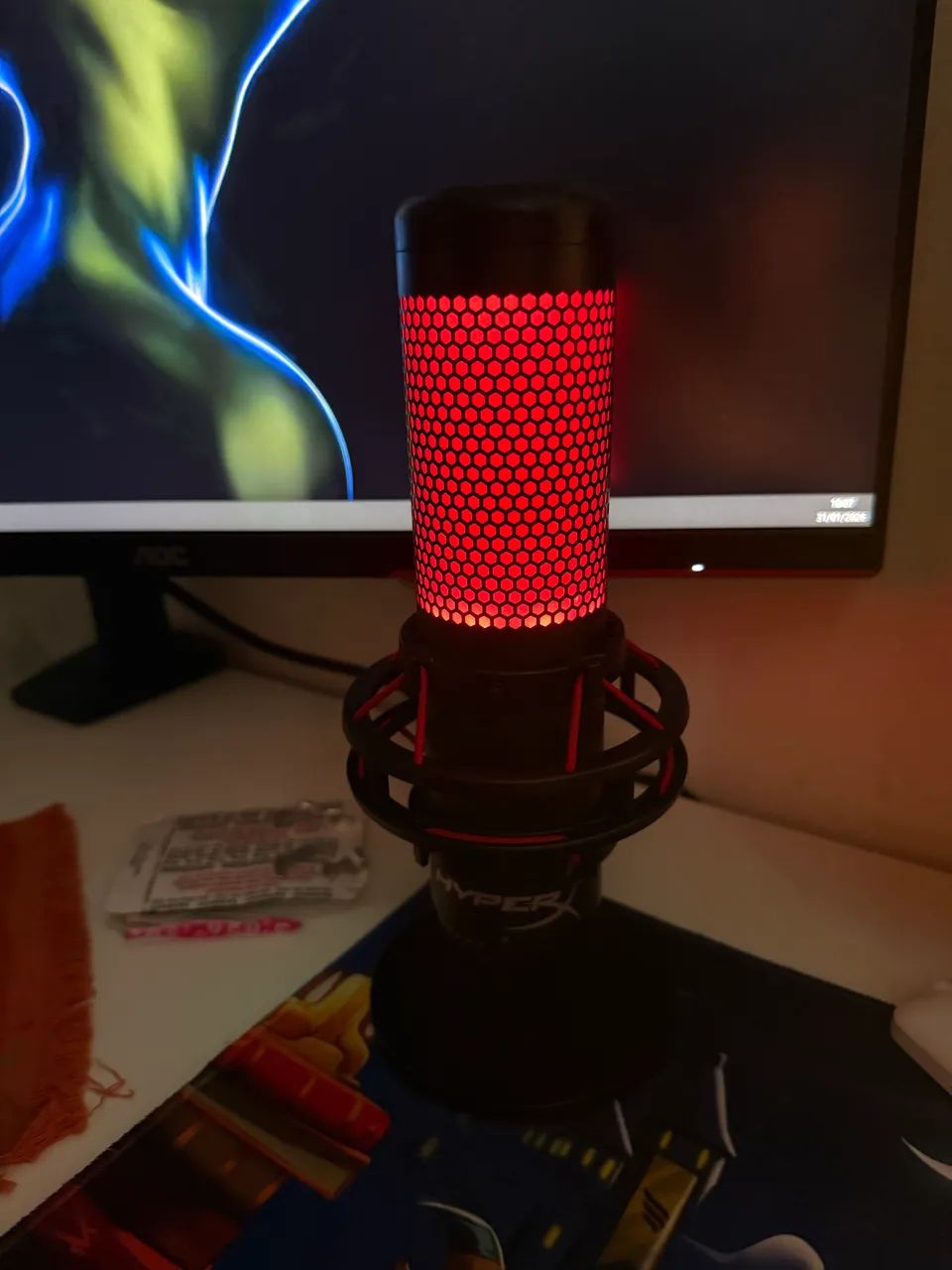 Microfone gamer da hyperx quadcast