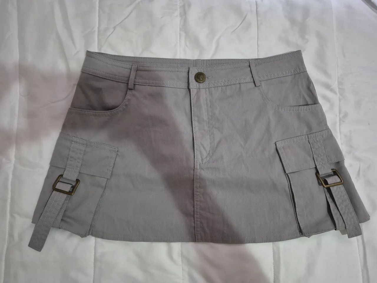Saia cargo shein cinza G 