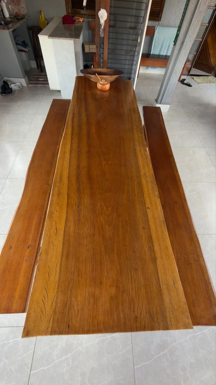 Mesa de madeira angelim branco - Foto 2
