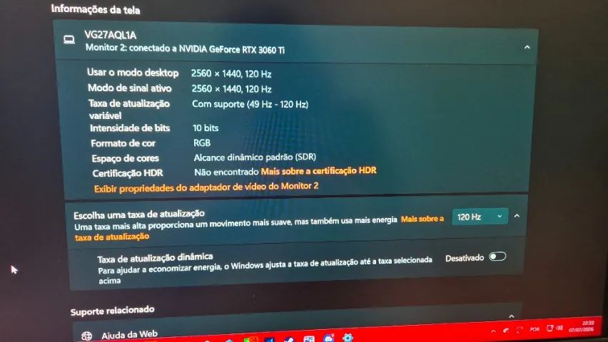 Monitor Gamer Asus Tuf 27'' WQHD 1ms 170Hz G-Sync Compativel FreeSync Premium Altura Ajust - Foto 3