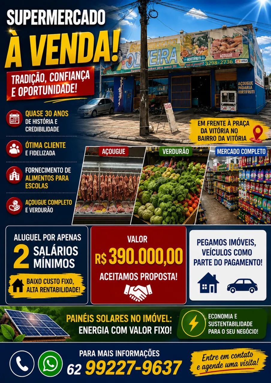 Supermercado a venda no Bairro da Vitória 