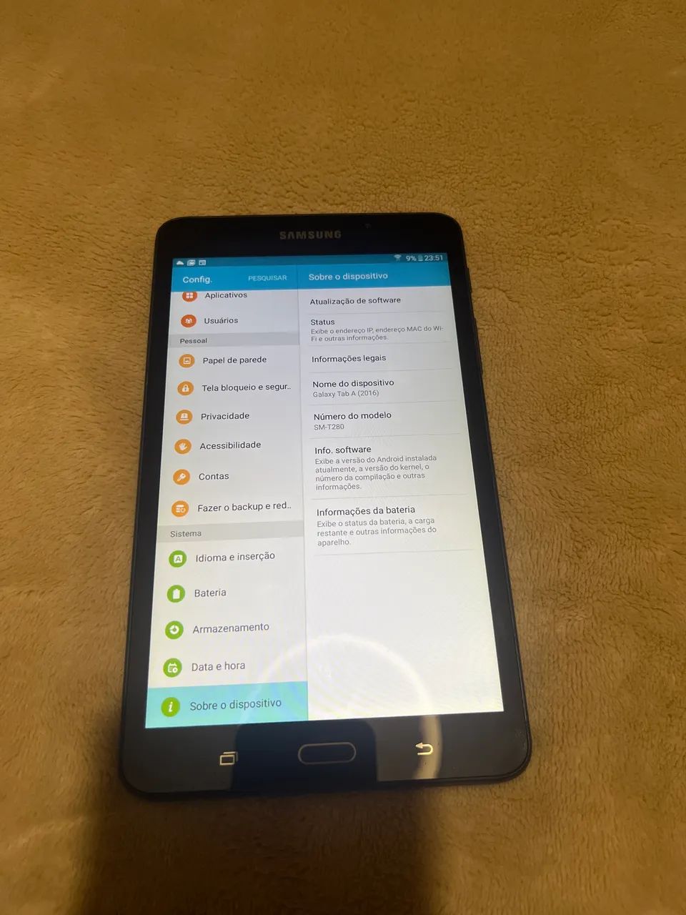SAMSUNG GALAXY TAB A 7.0 - SM-T280 - CONSERVADÍSSIMO + CARREGADOR ORIGINAL - Foto 2