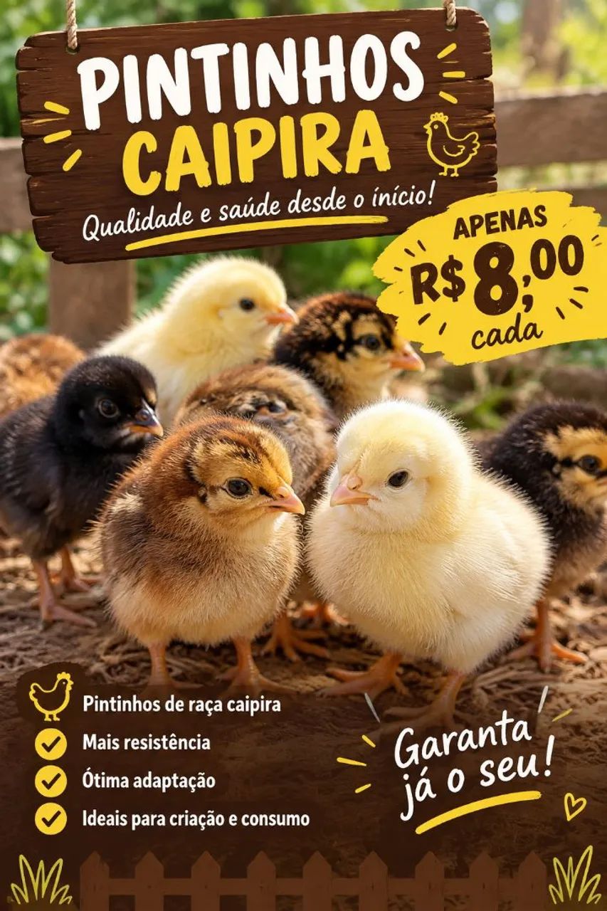 Pintinhos caipira 