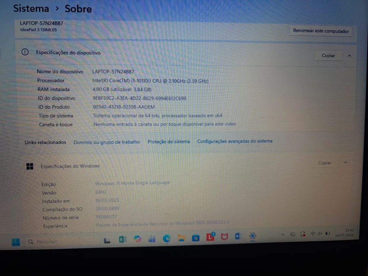 Notebook Lenovo 