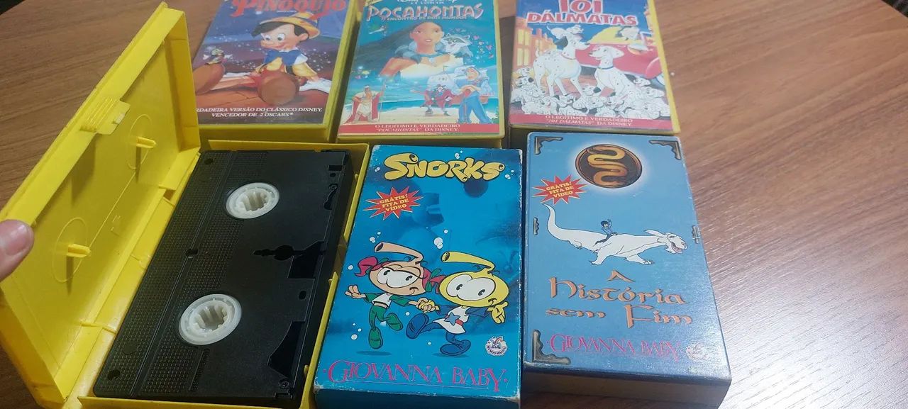 Vhs Walt Disney pinoquio,Pocahontas, 101 Dálmatas, Cinderela, Snorks e A história sem Fim. - Foto 3