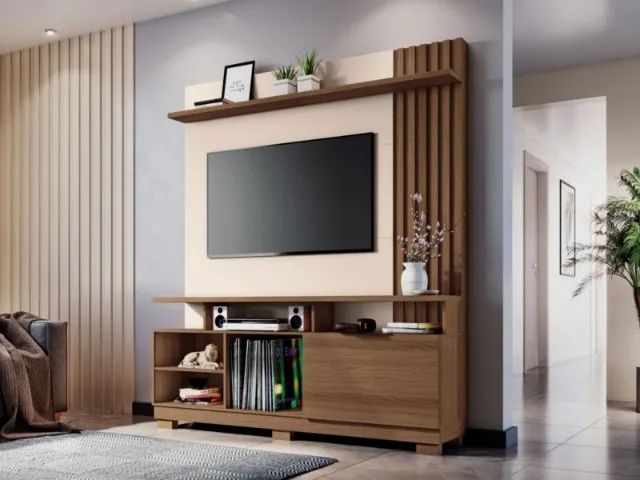 Home P/TVs Até 55 Polegadas Detalhe Ripado 1.60M. Produto Novo Direto de Fábrica. - Foto 2
