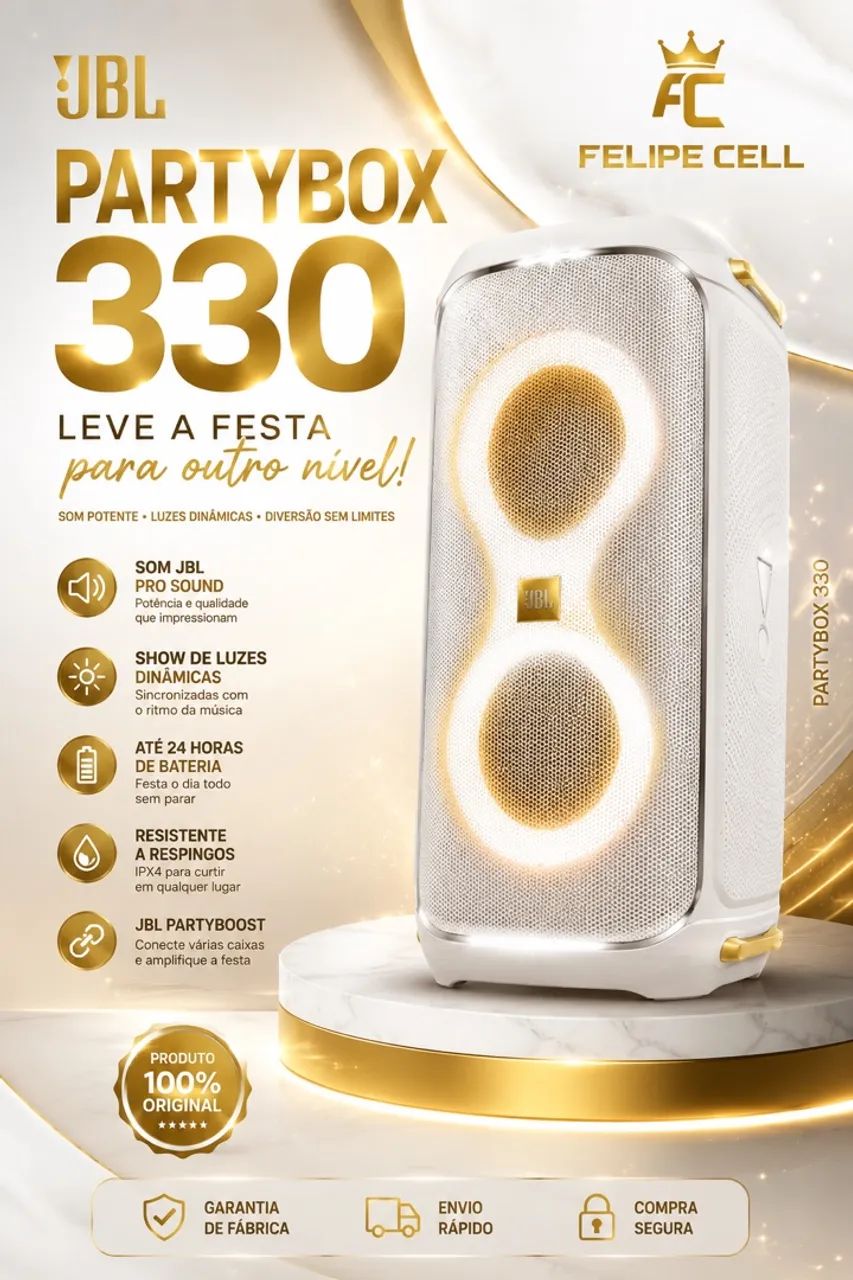 JBL PARTYBOX 330 BRANCA NOVA - Foto 2