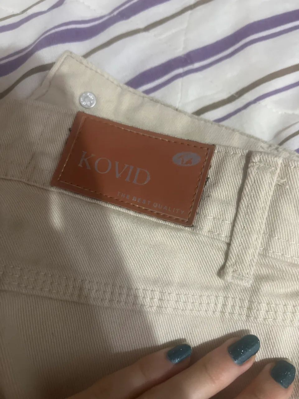 Saia cargo jeans bege - Foto 5