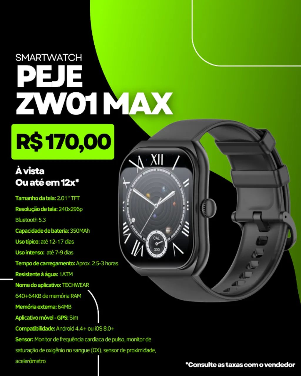 SMARTWATCH PEJE ZW01 MAX LACRADO