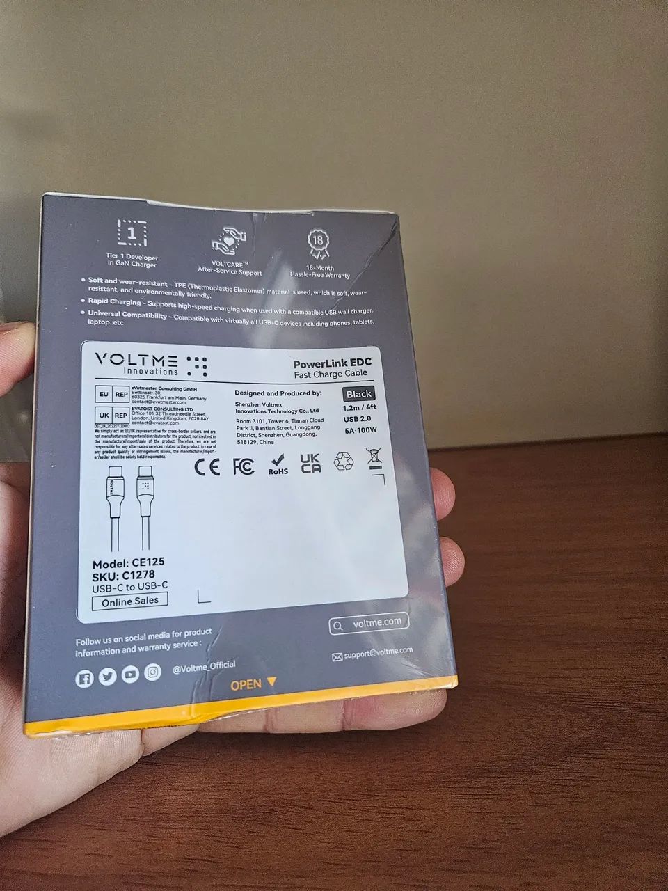 Cabo USB-C para USB-C Voltme - Foto 4
