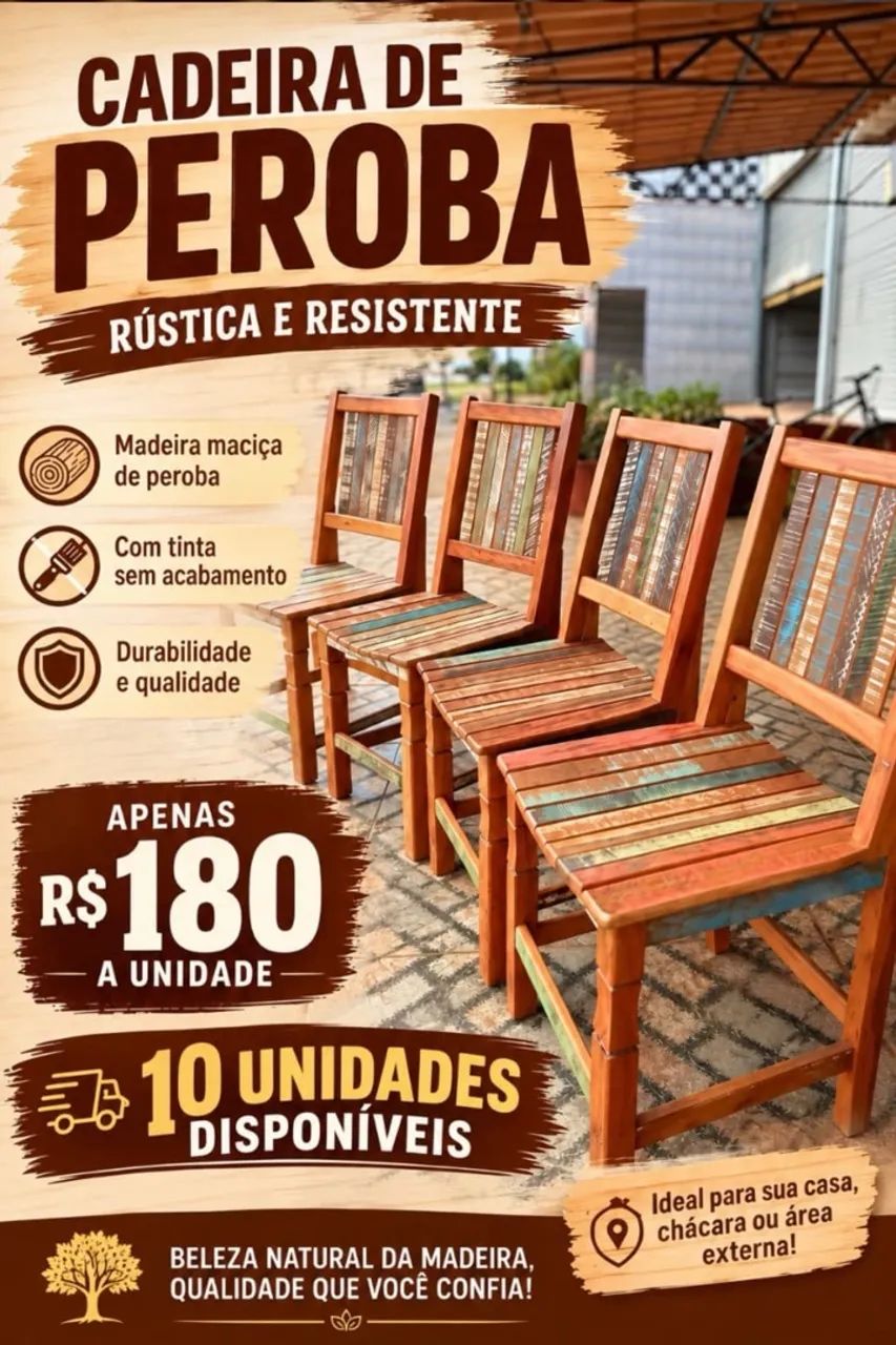 Cadeiras com tinta peroba rosa 