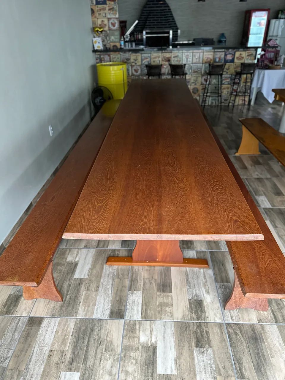 Mesa Angelim 4m com bancos (madeira de lei) - Foto 4