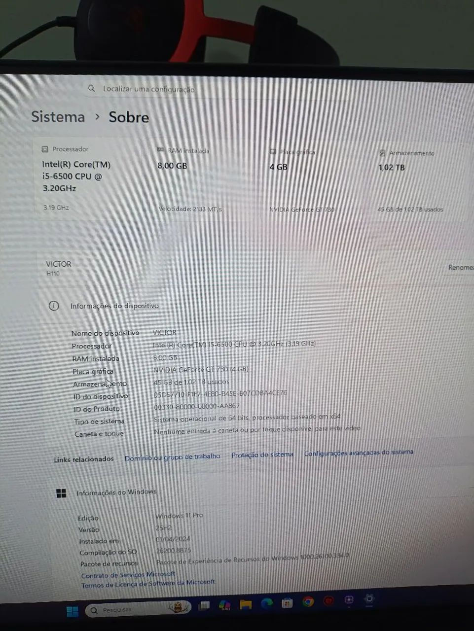 PC core I5 6100, 8gb ram , placa de vídeo GT730 4gb - Foto 4