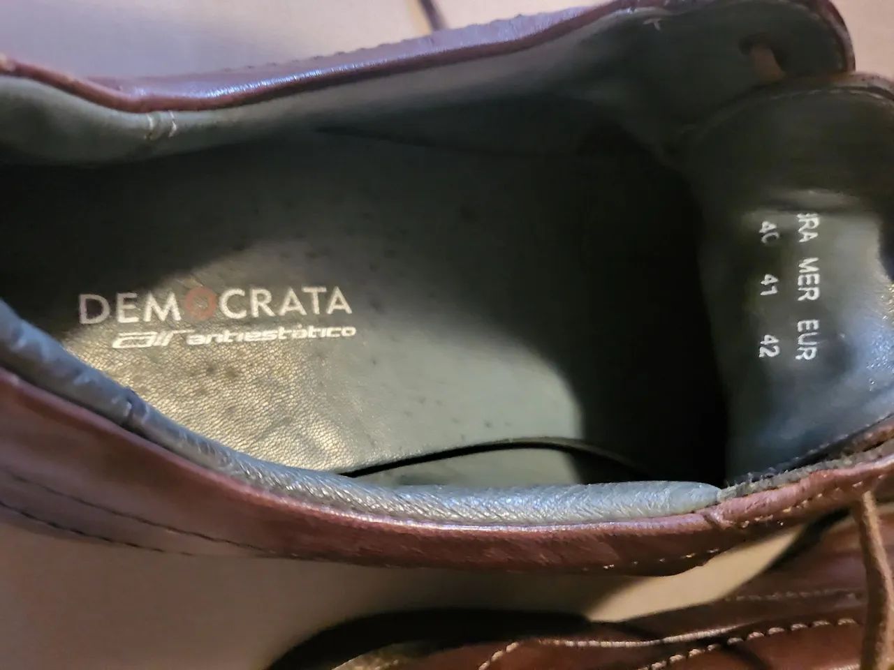 Sapato masculino couro marrom DEMOCRATA - Foto 4