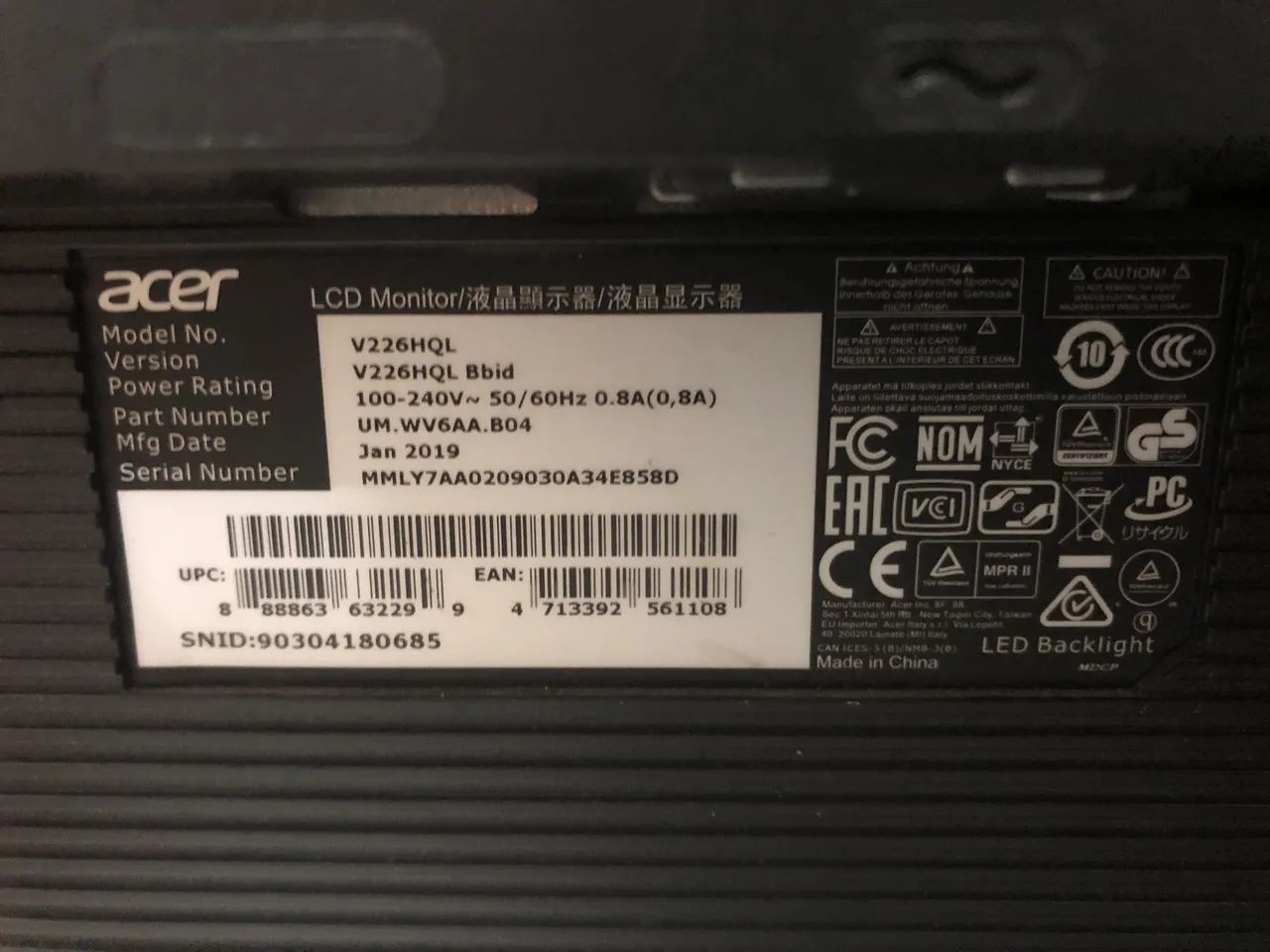 MONITOR ACER 21.5 POLEGADAS - Foto 2