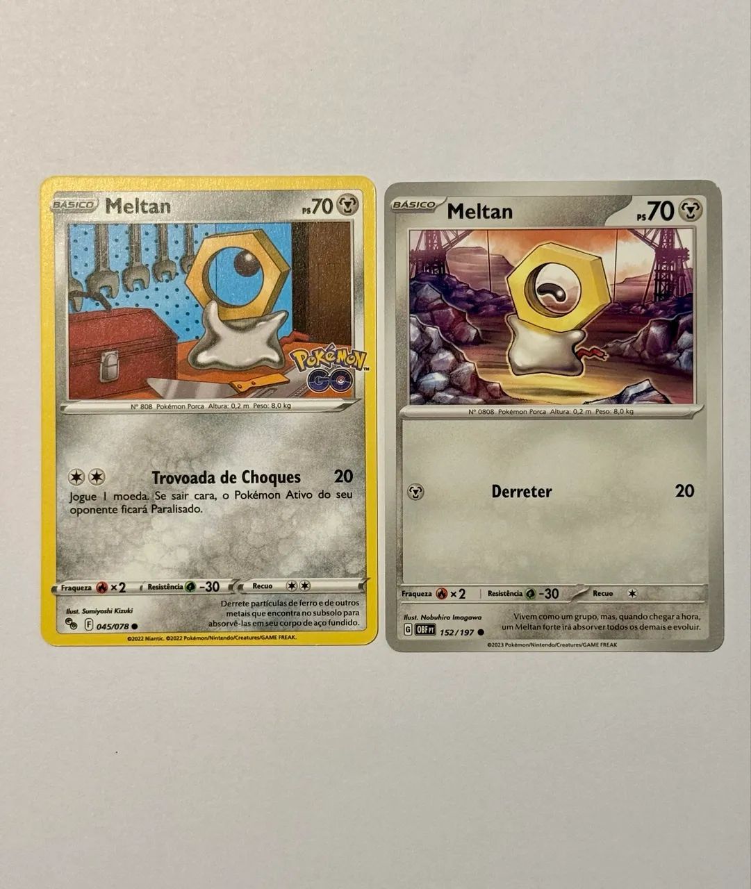 Cartas Pokémon cadeia de evolução MELMETAL com moedas - Foto 3