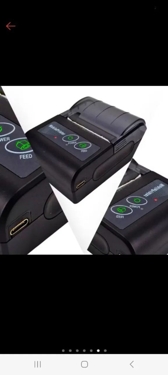 Mini impressora via Bluetooth portátil térmica 58mm compatível com Android e IOS  - Foto 3