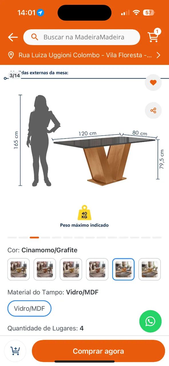 Mesa de Jantar - Vidro - Foto 3