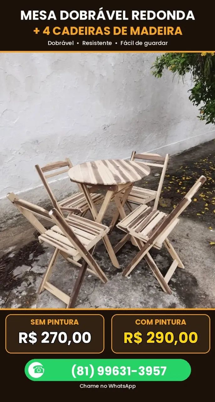 Mesa e cadeiras 