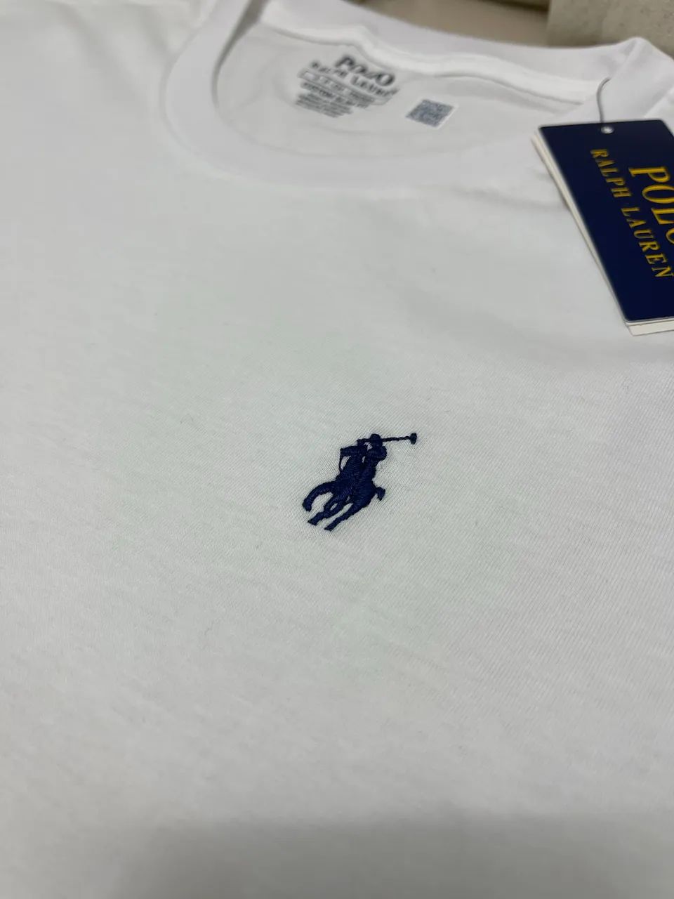 Camisa Básica Polo Ralph Lauren Branca - Foto 4