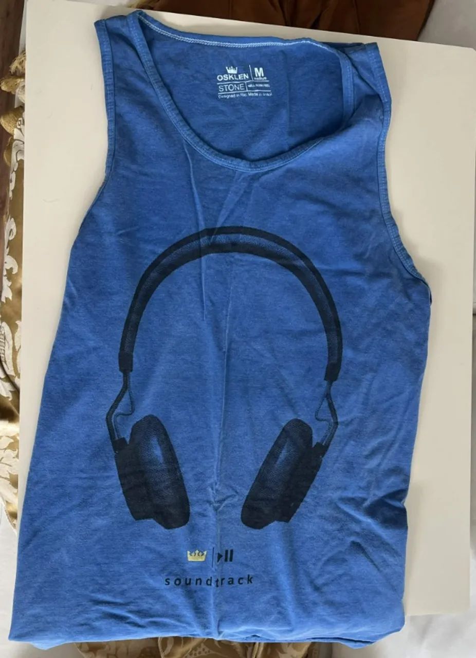 Camisa regata azul M Osklen Stone