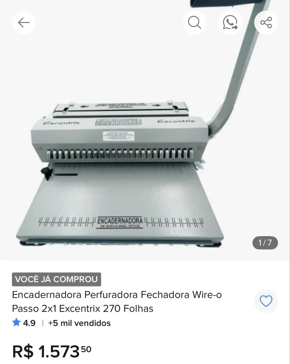 Encadernadora Perfuradora e Fechadora Wire-O Excentrix - NOVA - Foto 2