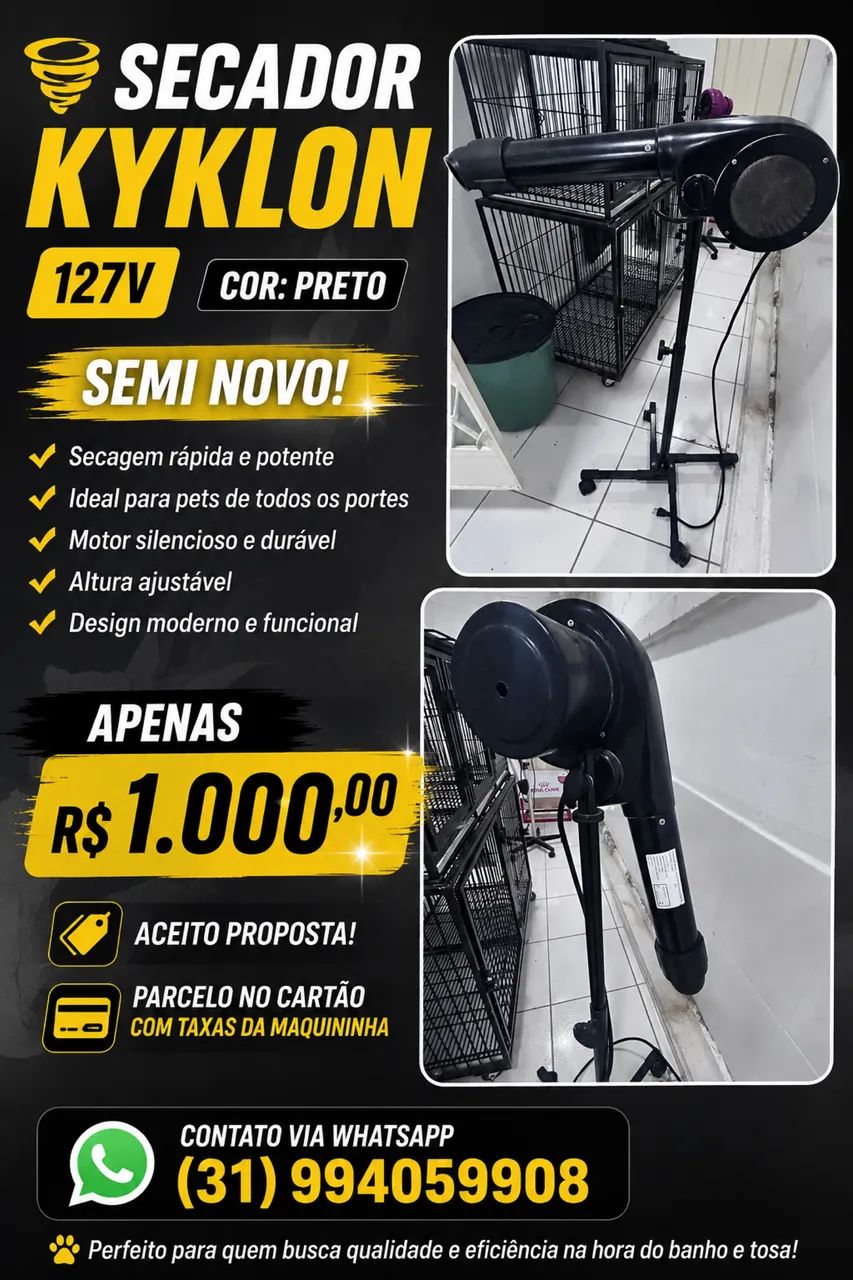 Secador plenitude preto 127v - ótimo estado de conservação  - Foto 4