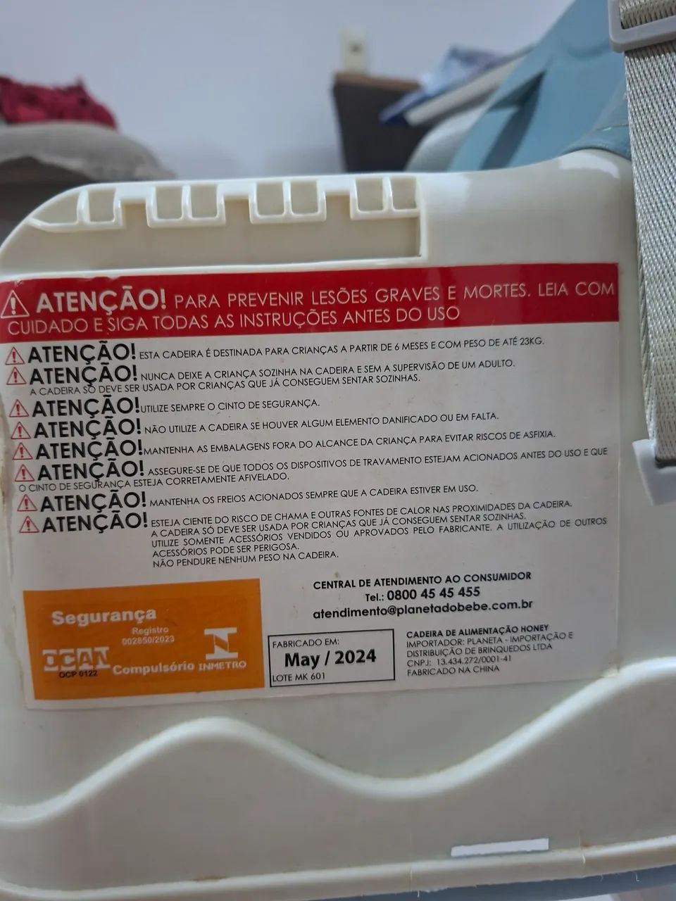 Cadeira de Alimentação Portátil Bebê Honey Maxi Baby - Azul - Foto 5