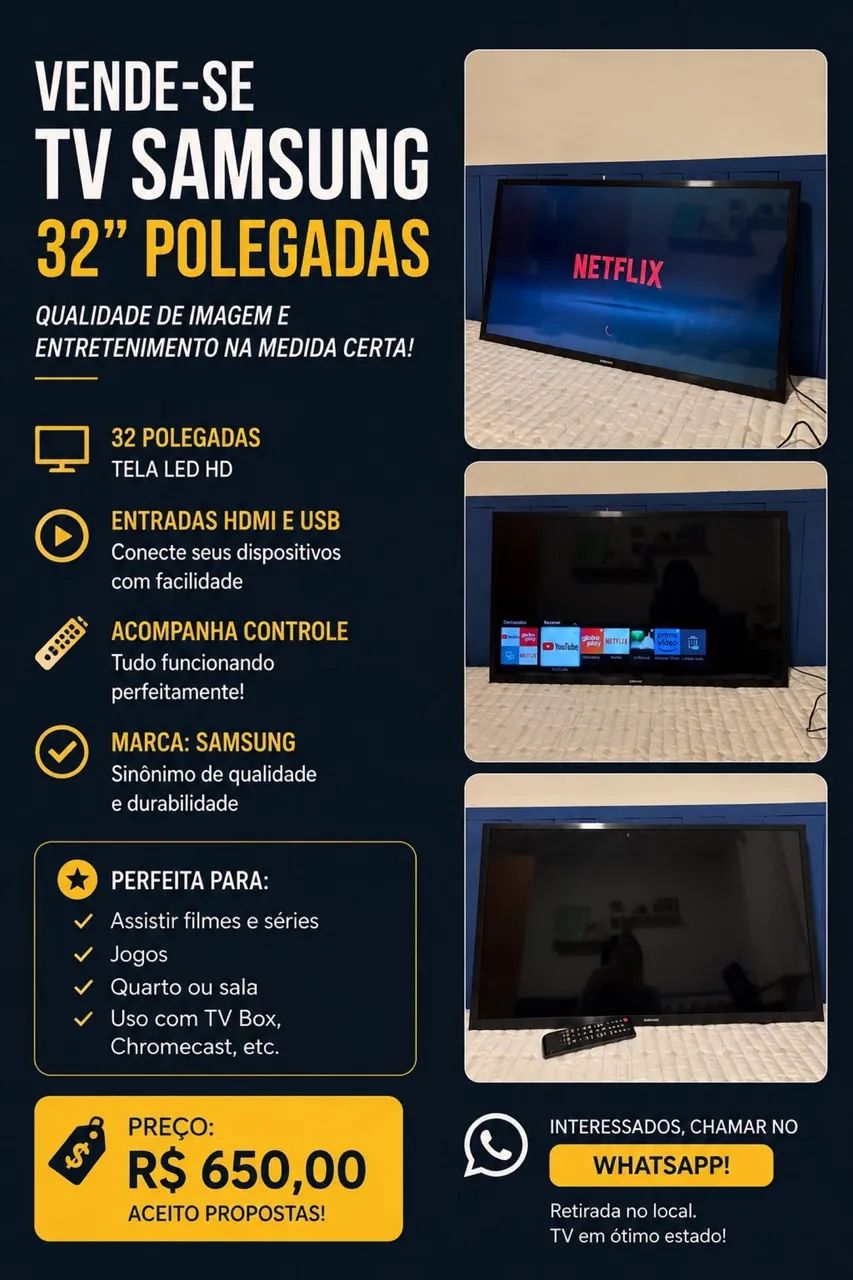 TV smart Samsung 32 polegadas  - Foto 4