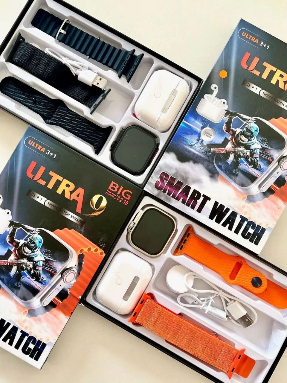 Relógio smartwatch Ultra 9, completo com fone e pulseiras  - Foto 3