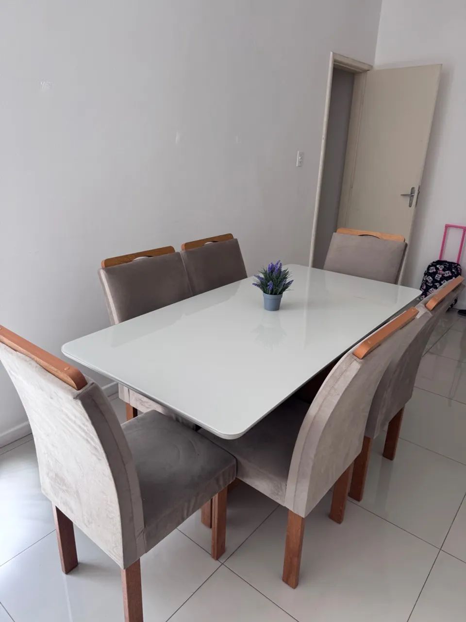 Mesa e cadeiras 6 lugares 