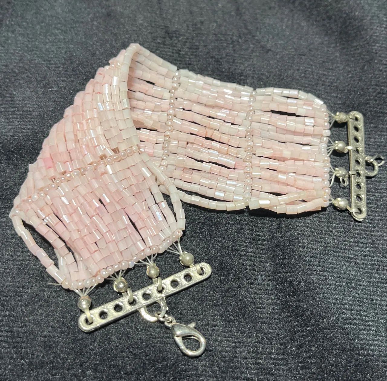 Pulseira de Miçangas Rosa