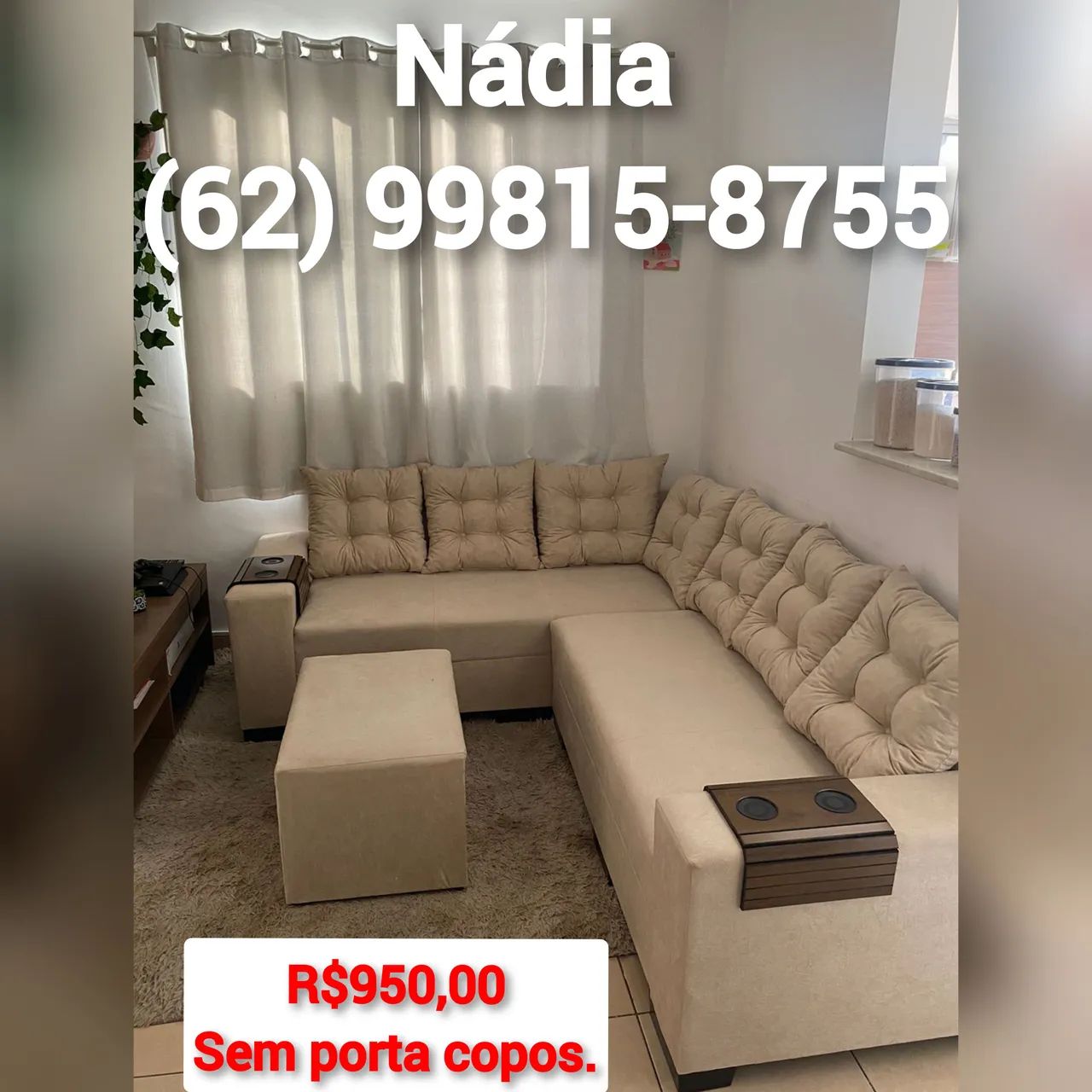 SOFÁ 6 LUGARES BEGE 1.90X2.35 disponível 