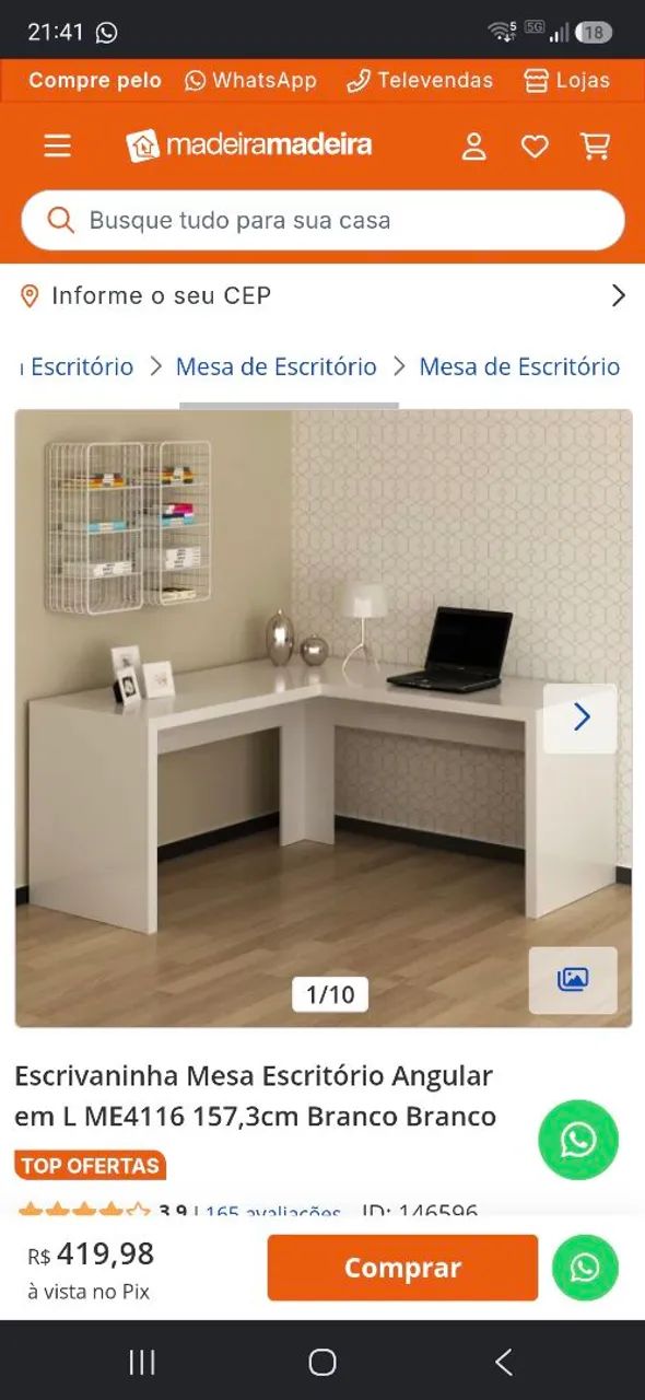 Mesa de estudo, escritório  - Foto 5