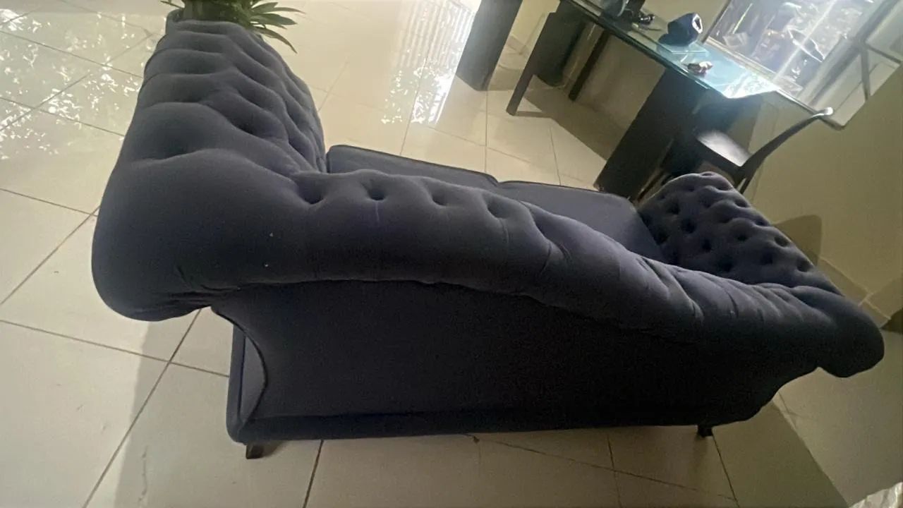 Sofá azul Chesterfield - Foto 3