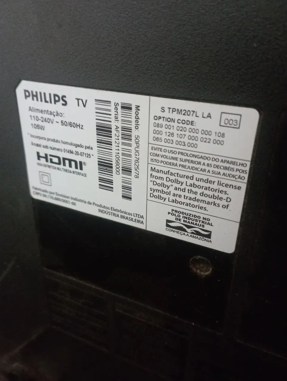 Tv Philips 50 polegadas 4k com (defeito) - Foto 2