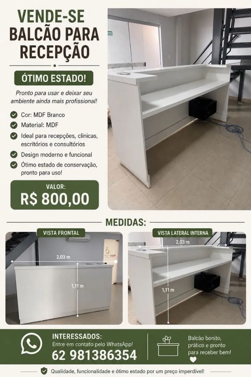 Balcão para loja é recepção 
