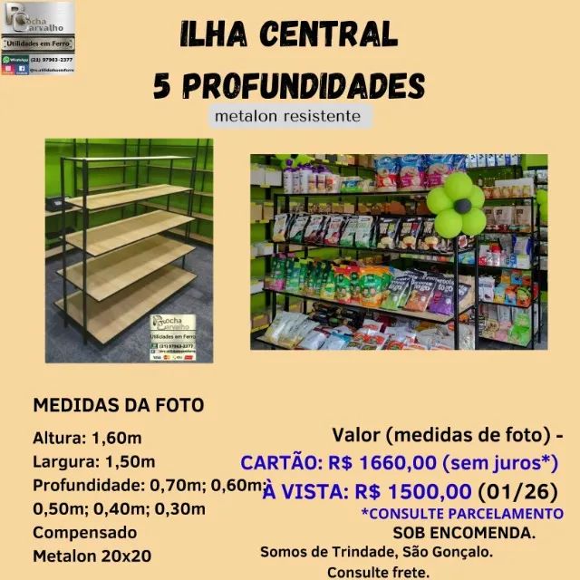 Móvel Ilha Central Industrial. Sob Encomenda. Veja DESCONTO À VISTA. Parcelamos sem juros. - Foto 2
