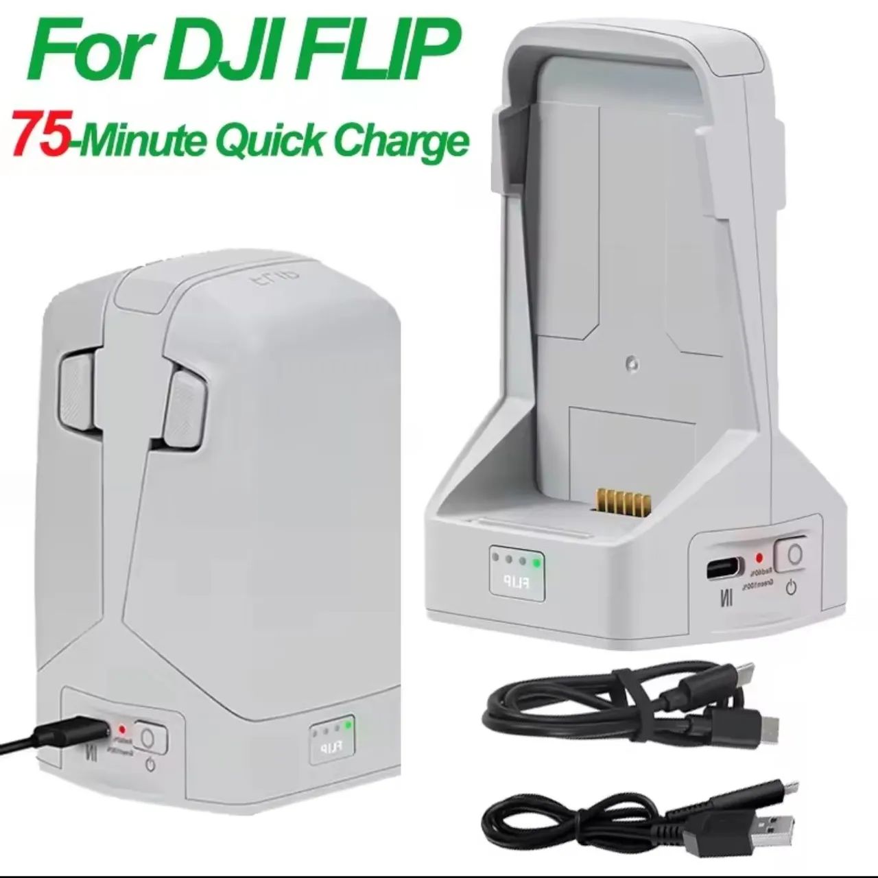 Hub carregador DJI Flip para duas baterias 