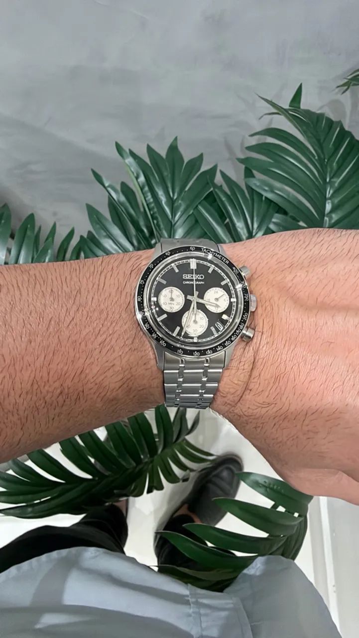 SEIKO (PANDA REVERSO) ESSENTIALS CHRONOGRAPH, FULL SET, NOVO, SEM