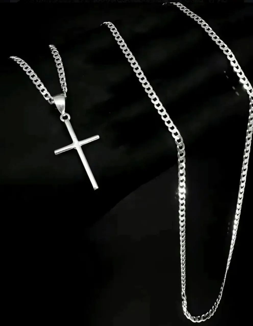 KIT CORRENTE+ PINGENTE CRUCIFIXO PRATA 925 - Foto 5