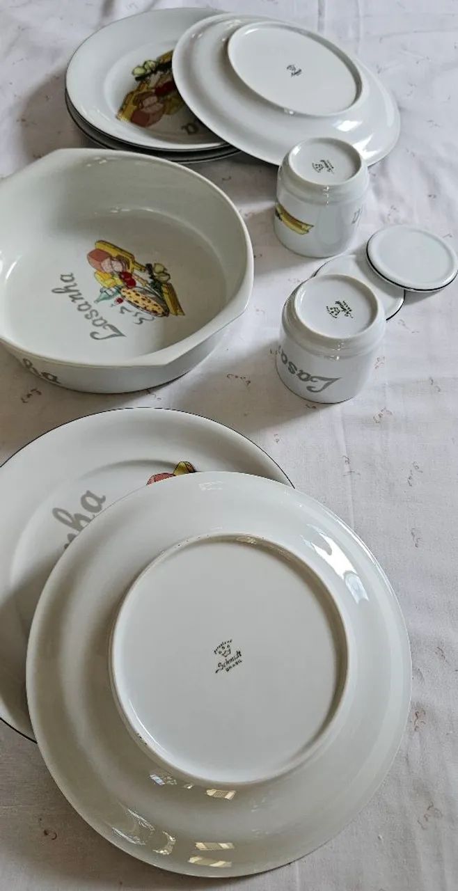 Conjunto de Servir em Porcelana Schmidt: Tema Cozinha Italiana (Lasanha) - Foto 5