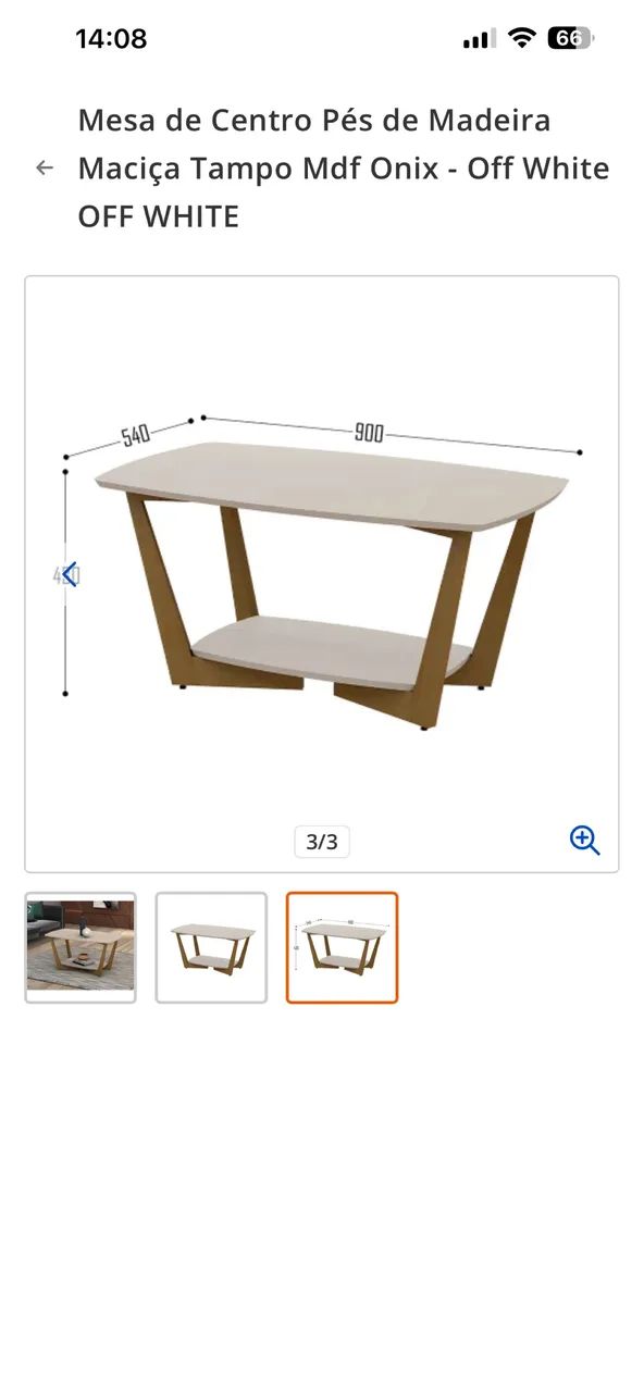 Mesa de centro ônix branca  - Foto 2