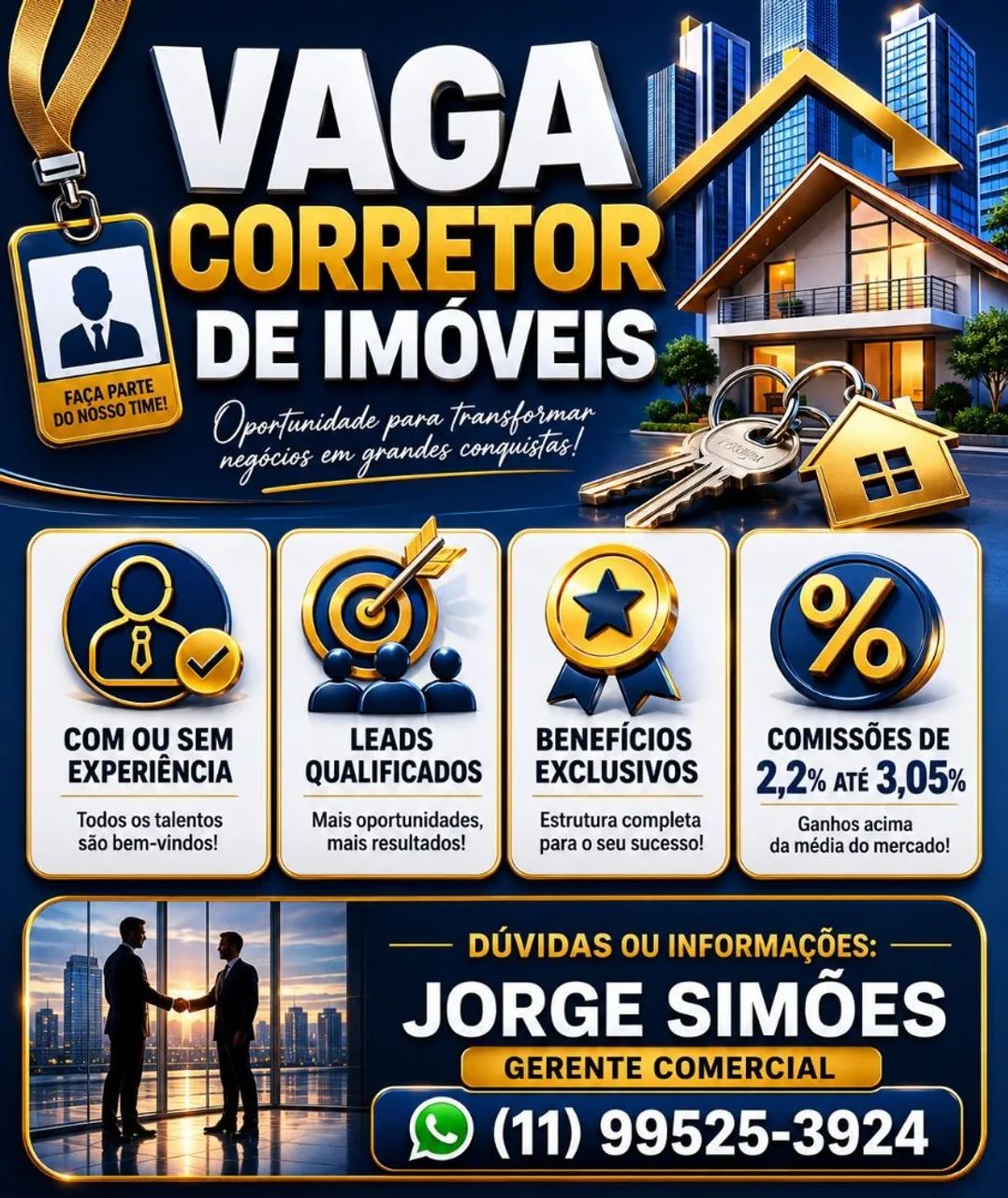 Vaga Corretor de Imóveis Horário Flexível 