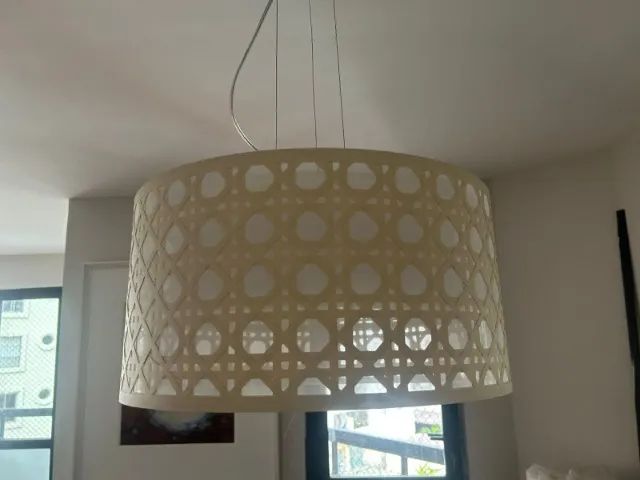Luminária de Teto Pendente Palha Cru