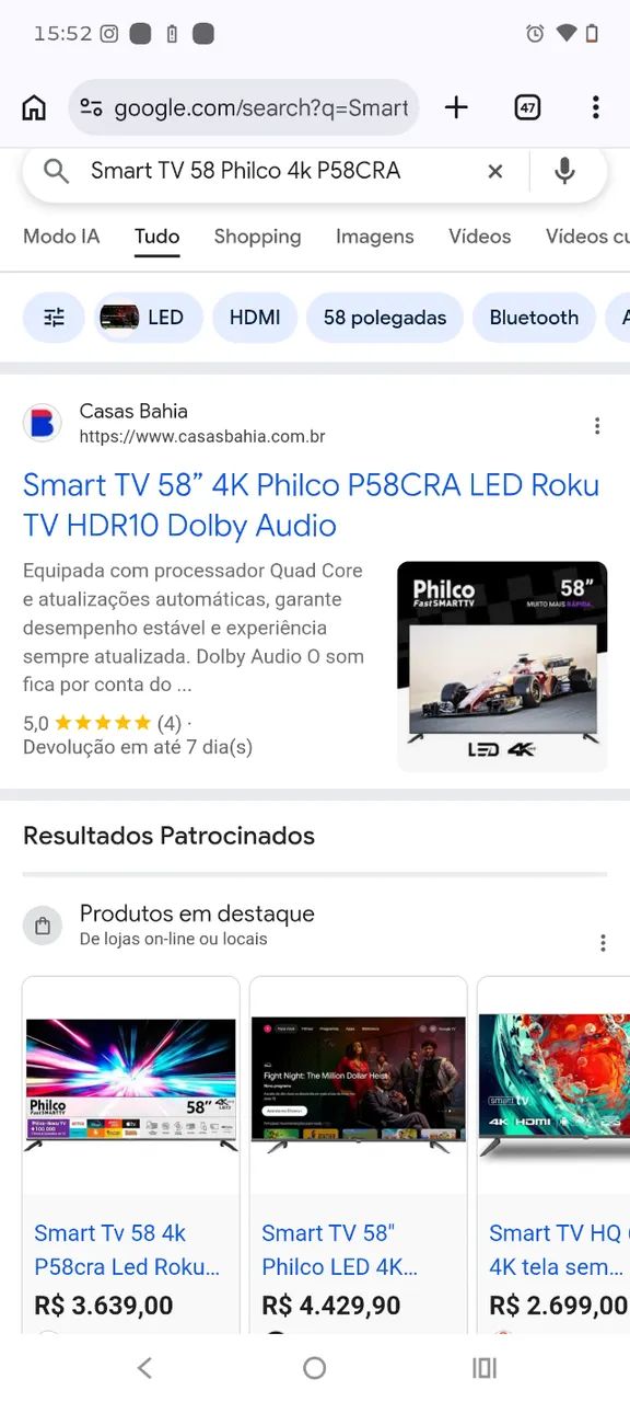 Smart TV 58 Philco 4k P58CRA - Foto 4