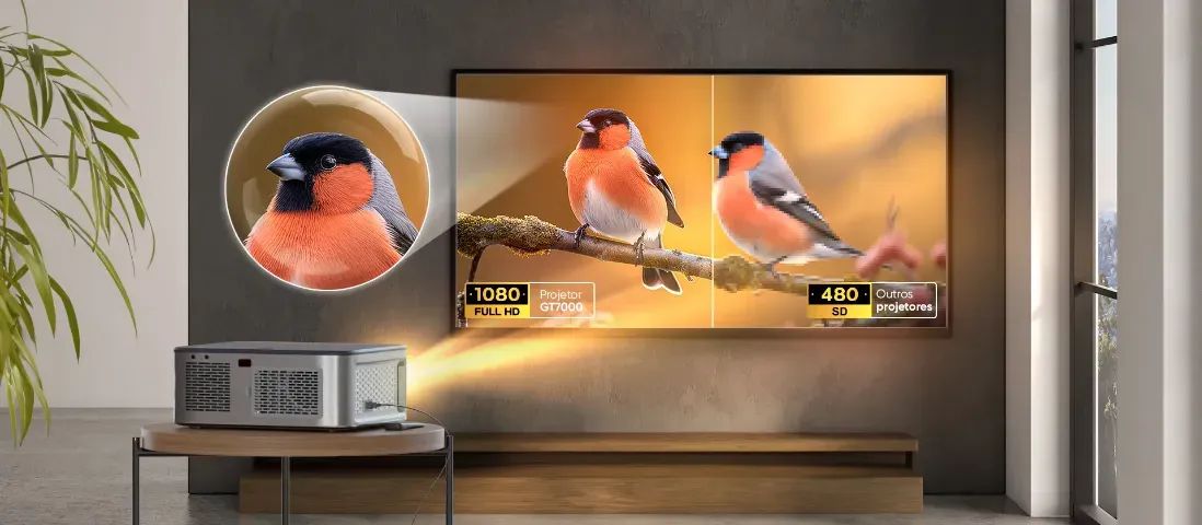 Projetor Multimídia 7000 Lúmens Get Vision Full HD com HDMI, USB e AV - Foto 3